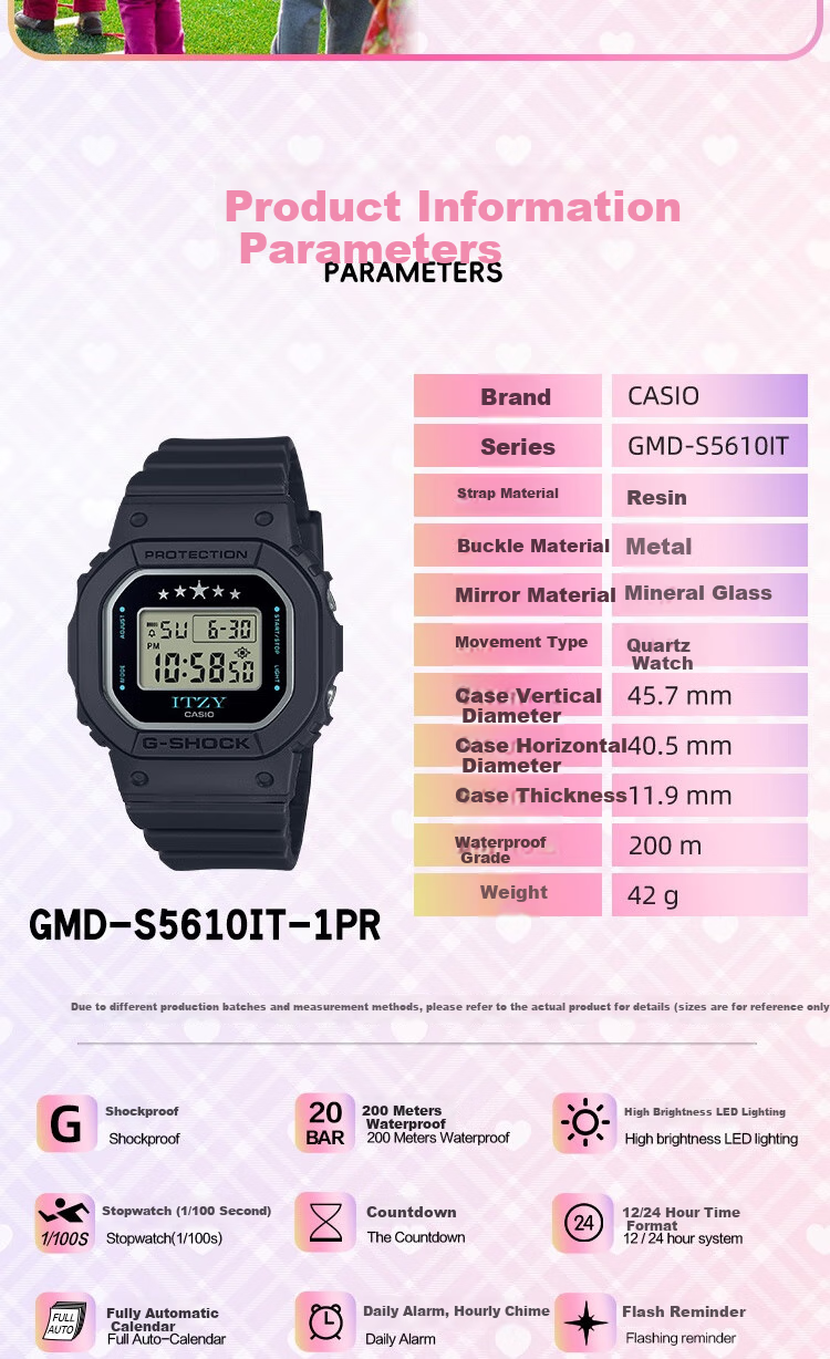 Casio Women's G-SHOCK Square Digital Sports Watch, Student Watch, Gift for Girlfriend, GMD-S5610IT 9
