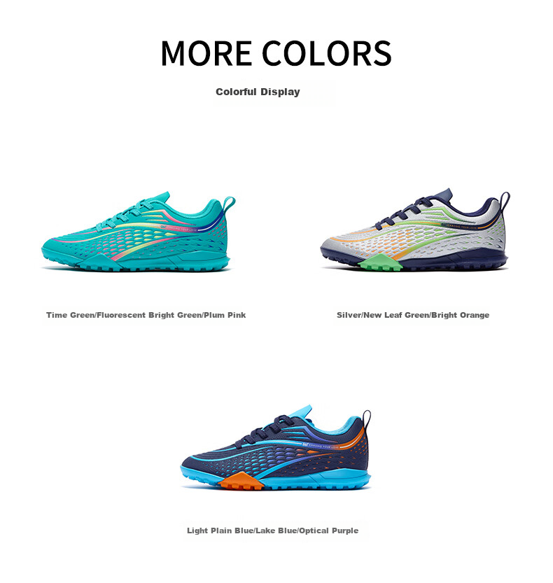 361° Children's Soccer Shoes, 2025 All-Season Youth Shock-Absorbing Rebound Sports Cleats, Wear-Resistant Training Shoes, Silver, Size 37 12