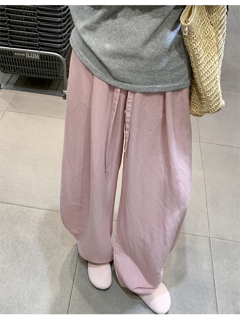 Langsha Tencel Linen Wide-Leg Pants for Women Summer 2026 New High-Waist Slimming Draped Loose Casual Curved Cut Pants 17