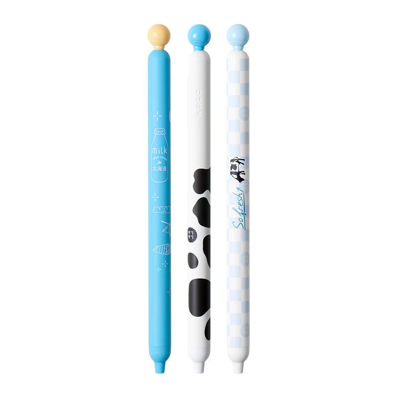 KACO Black 0.5mm Gel Pen Student Creative High-Value Ins Style Click Ballpoint Pen 3-Pack