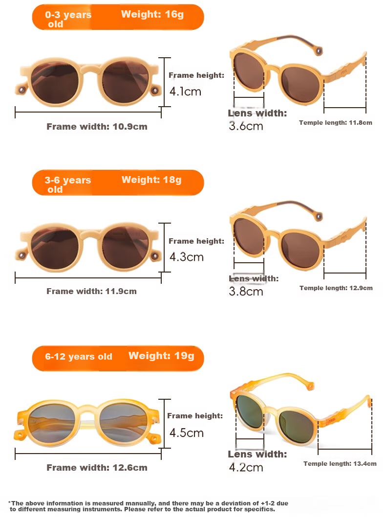 Kigo 2025 Children's Polarized Sunglasses, UV Protection, Children's Day Gift, Sunset Orange (Ages 3-6) 26