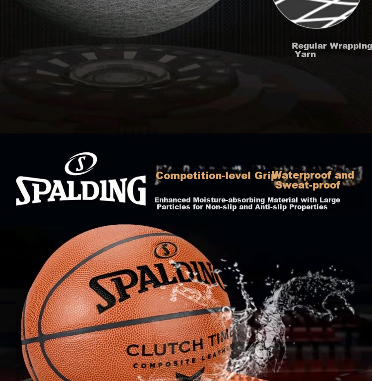 SPALDING Basketball, Size 7, Standard PU Material, Non-Slip And Wear-Resistant, Suitable for Indoor And Outdoor Use, Adult Basketball, 77-780Y 10