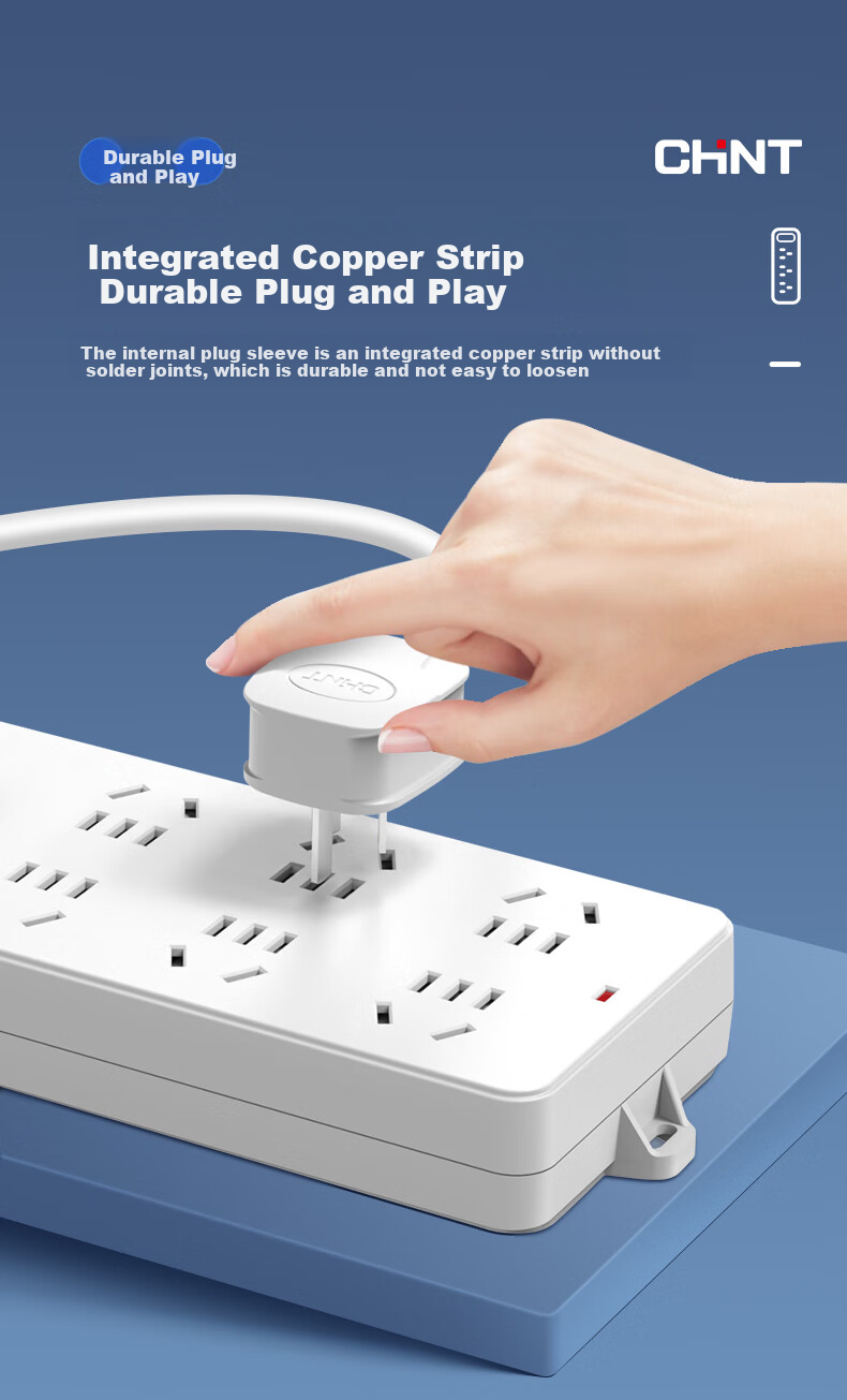 CHNT Socket/power Strip/outlet Strip/power Bar/extension Cord, 6 Outlets with Master Switch, Wireless, No Cord 6