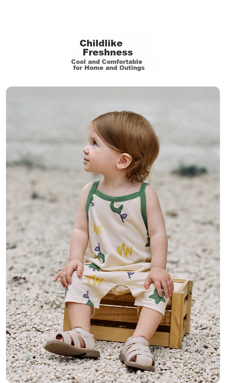 Babylove Infant Romper, Sleeveless Bodysuit, Summer Thin Pure Cotton, for Baby Boys And Girls, Cute Short Crawling Outfit for Outdoor Wear 3