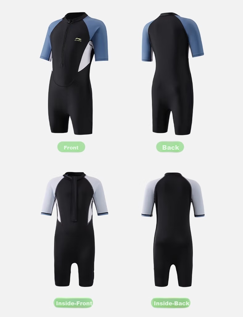 Li-Ning Children's Swimsuit, Boys' One-Piece Racing Swimwear for Older Kids And Teenagers Aged 12-16, Professional Competition Swimwear for Older Boys 13