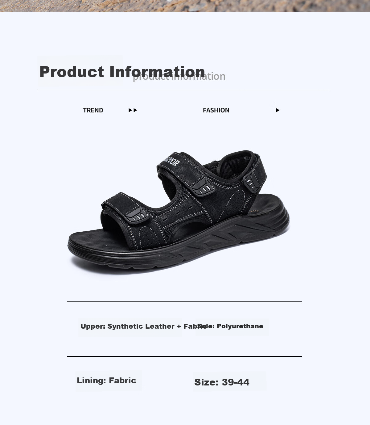 Huili Men's Sandals, Summer Outdoor Breathable Comfortable Beach Shoes, Non-Slip Wear-Resistant Versatile Casual Shoes for Men, Black, Size 42 13
