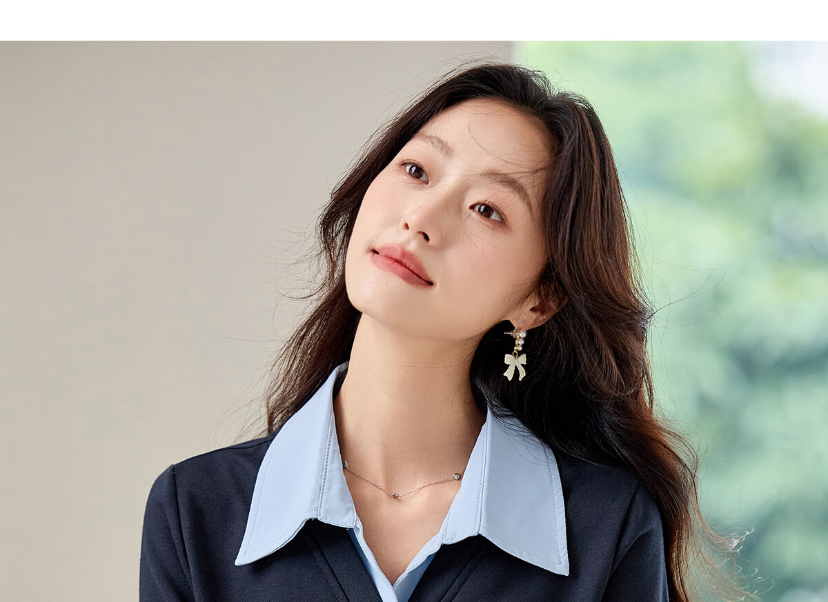 PinCai Women's Long Sleeve Shirt Color-Block Design Fake Two-Piece Layered Stylish Top P53S046 19