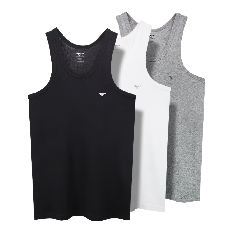 SEPTWOLVES Men's Vest, 100% Pure Cotton, Slim Fit, Elastic, Versatile Undershirt, White, Size M