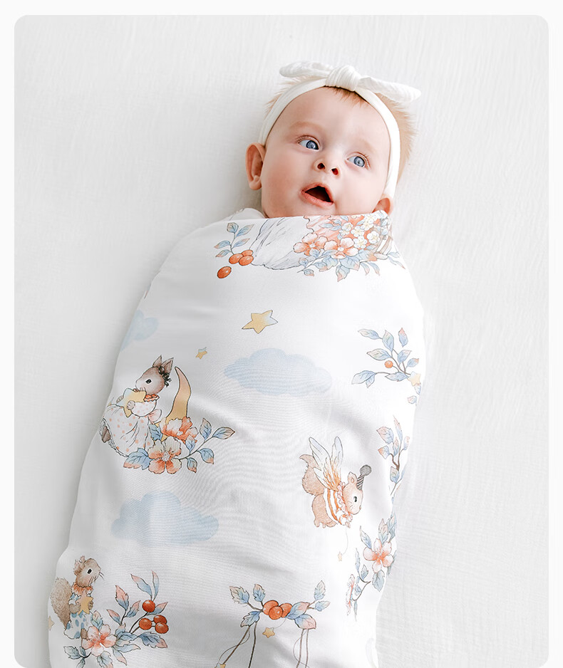 BUBBLE TREE Baby Swaddle Blanket, Thin Summer Style for Newborns, Gauze Swaddling Cloth, Maternity Ward Wrap, Spring And Summer Use 16