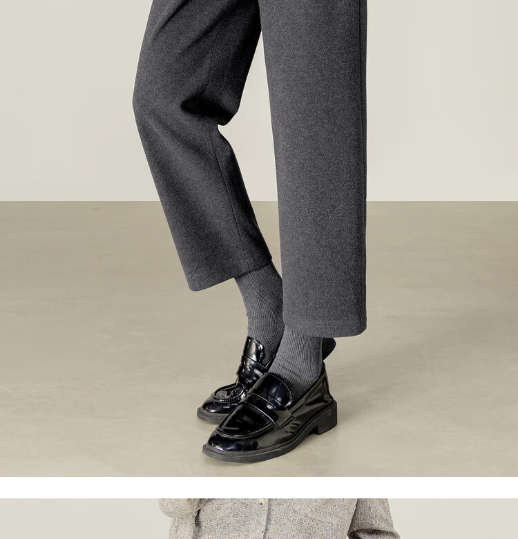 Sentubila Autumn Thick Woolen Warm Women's Casual High-Waist Tailored Tapered Slim Fit Slightly Stretchy Commuter Cropped Pants 6