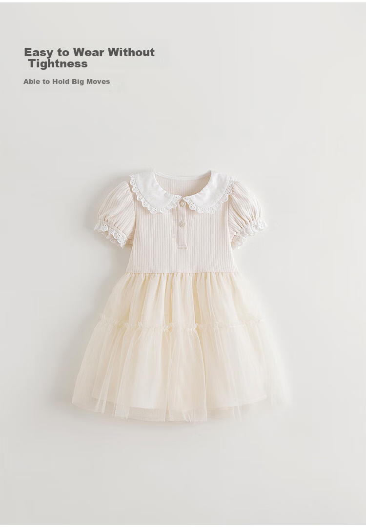 MARC&JANIE Girls' Dreamy Sweet Spliced Tulle Dress, Baby Summer Dress, 550758 2