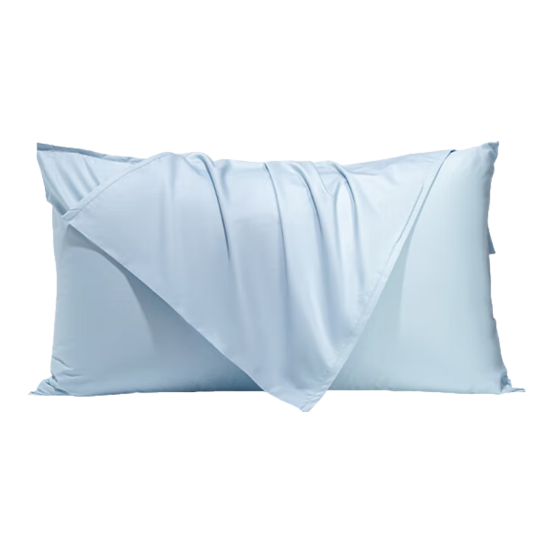 Anmino Anti-Mite Pillowcase, 80-Count Pure Cotton Grade A Satin, Solid Color, Washable, One Pair