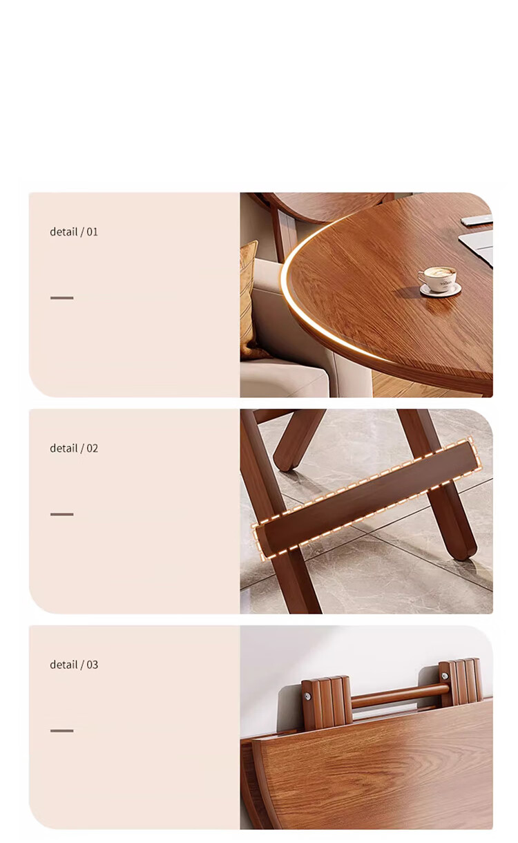 Yupin Foldable Round Dining Table, Simple Home Dining Table for Small Apartments, Outdoor Living Room Table And Chairs CJ123 Square Table Walnut 80 9
