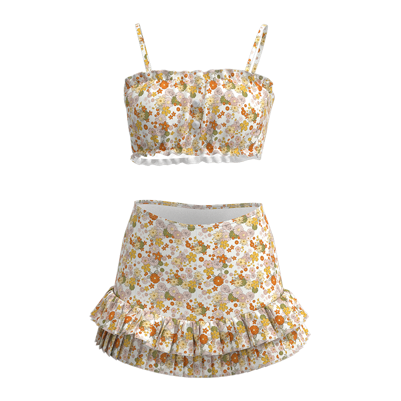 Atlanticbeach 2025 New Beach Vacation Swimsuit for Women, Sexy Slimming Fashionable Two-Piece Skirted Swimwear with High-End Feel for Hot Springs