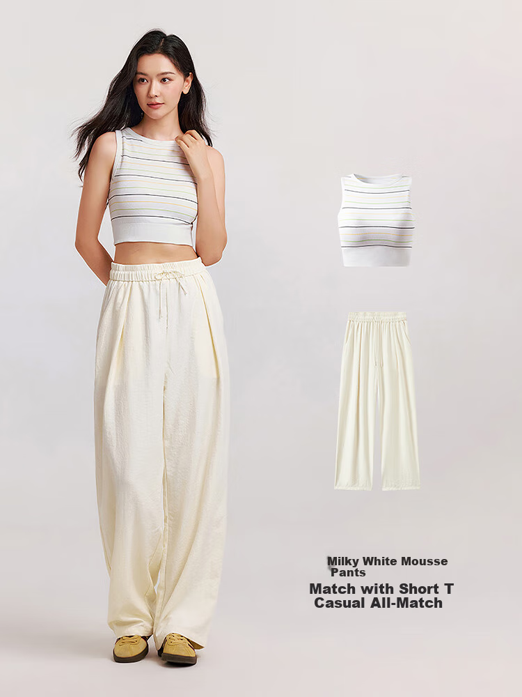 Semir Casual Pants for Women, High-Quality Mousse Trousers, Relaxed Draping, Autumn Loose-Fitting Soft Textured Wide-Leg Pants 107524127005 10