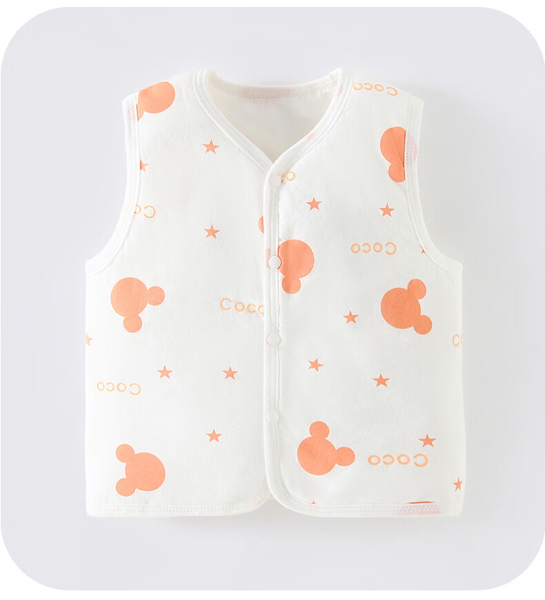 Disney Baby Vest, Newborn Padded Spring And Autumn Waistcoat, Pure Cotton Vest for Boys And Girls, Full Moon Baby, Hundred Days Celebration, Autumn And Winter Season, Size 90 5