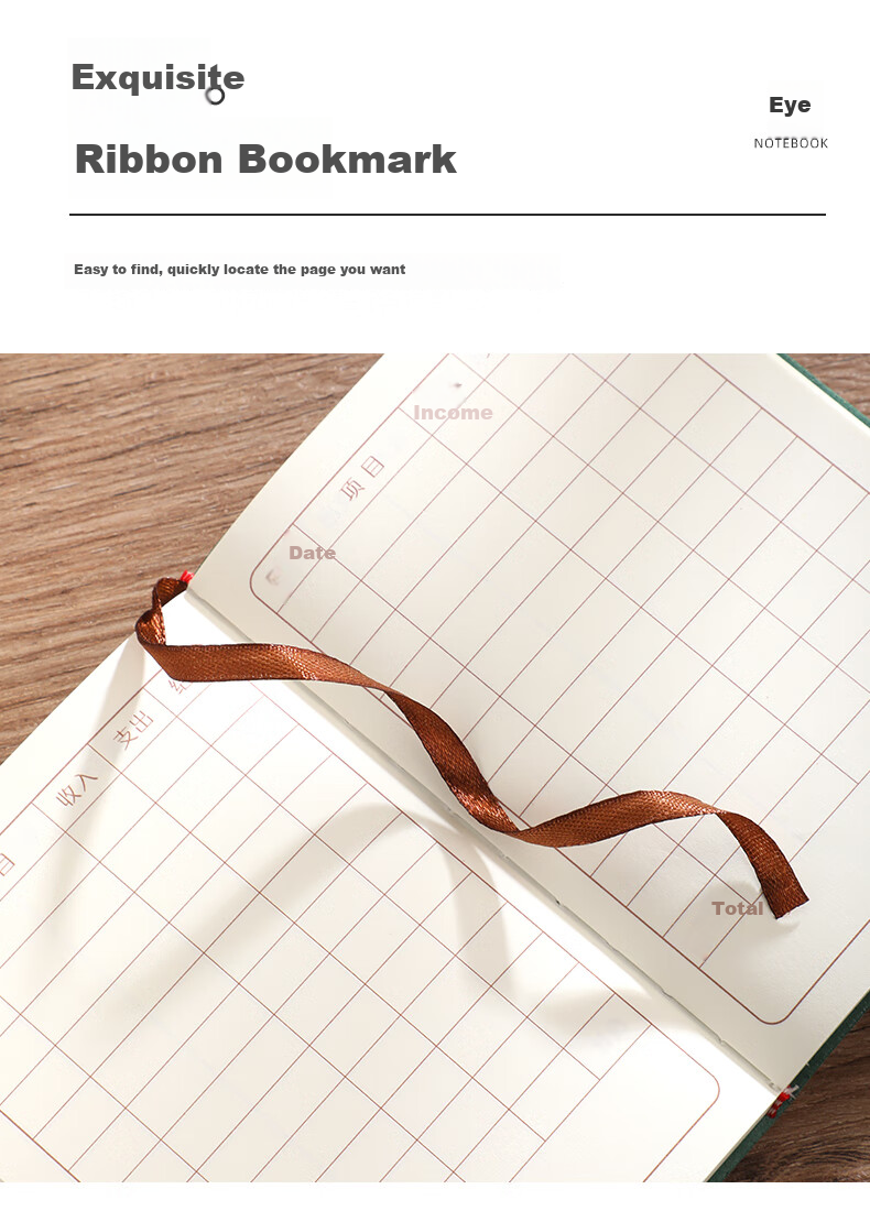 Jinyi 2026 New Daily Journal, Thick Cash Account Book for Income And Expenses, Business Profit Ledger, A5 Accounting Notebook - Gray (180 Sheets) 9