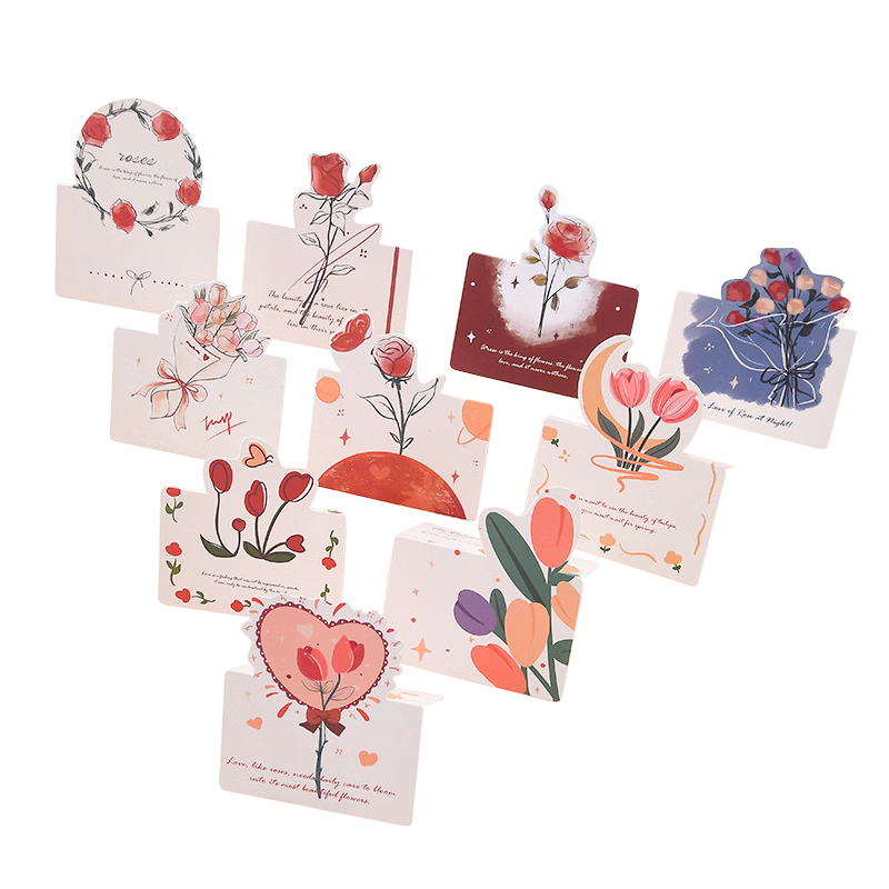 Deyin 3D Greeting Postcards Handwritten Cards Small Cards Christmas Holiday Blessing Cards Confession Festival Birthday Cards DIY Pop-up Rose Fold Cards 30pcs 4268
