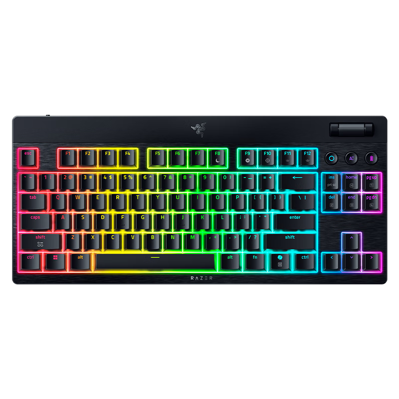 Razer BlackWidow V4 Low-Profile Competition Speed Edition, Yellow Switches, Mechanical Keyboard, Wired/wireless/Bluetooth Triple Mode, TOP Structure, RGB Lighting Effects, E-Sports Gaming, Black