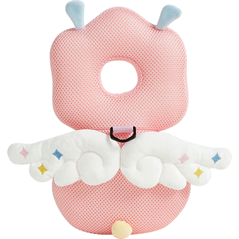 Kidsneed Baby Anti-Fall Device, Infant Head Protection Pillow, Children's Walking Head Guard, Anti-Collision Protective Pad, with Anti-Lost Strap, Pink