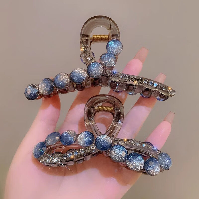 Jianyingshu Light Luxury Sparkling Hair Claw Clip New High-End Hairpin for Women 1