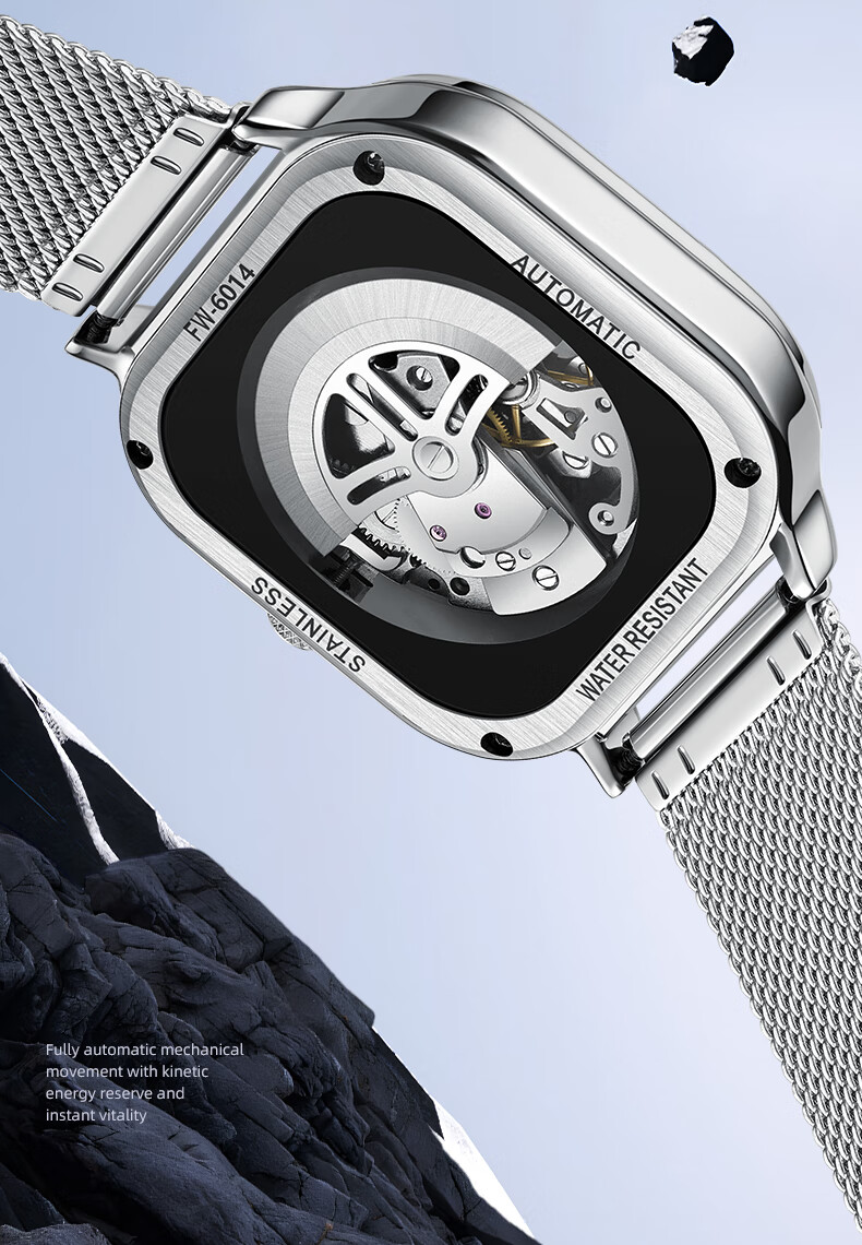MARK FAIRWHALE Automatic Mechanical Watch for Men, Students, Sports, Skeleton Design, Top Ten Famous Watches, Chinese Brand, Birthday Gift for Boyfriend, 6014 5