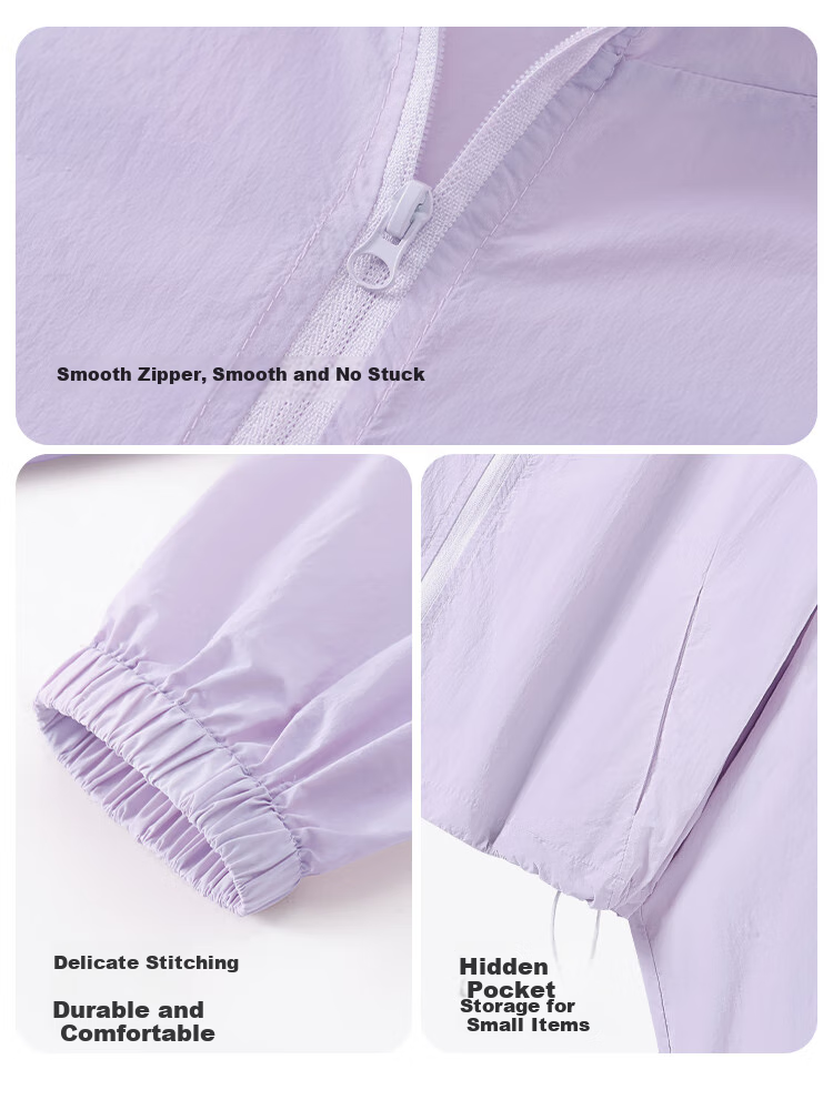 Baleno UPF50+ Short Cooling Sun Protection Jacket for Women, 2025 Summer New Outdoor UV-Resistant Casual Loose Lightweight Coat 15
