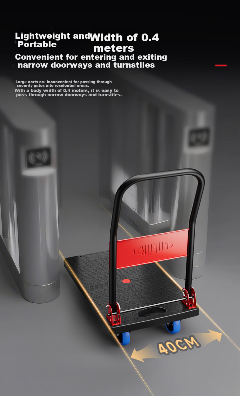 DU PONT Nai'an Series Folding Hand Truck, Flatbed Cart for Express Delivery And Home Use, Cargo Trolley 66*40, Weight Capacity 200 Ji 3