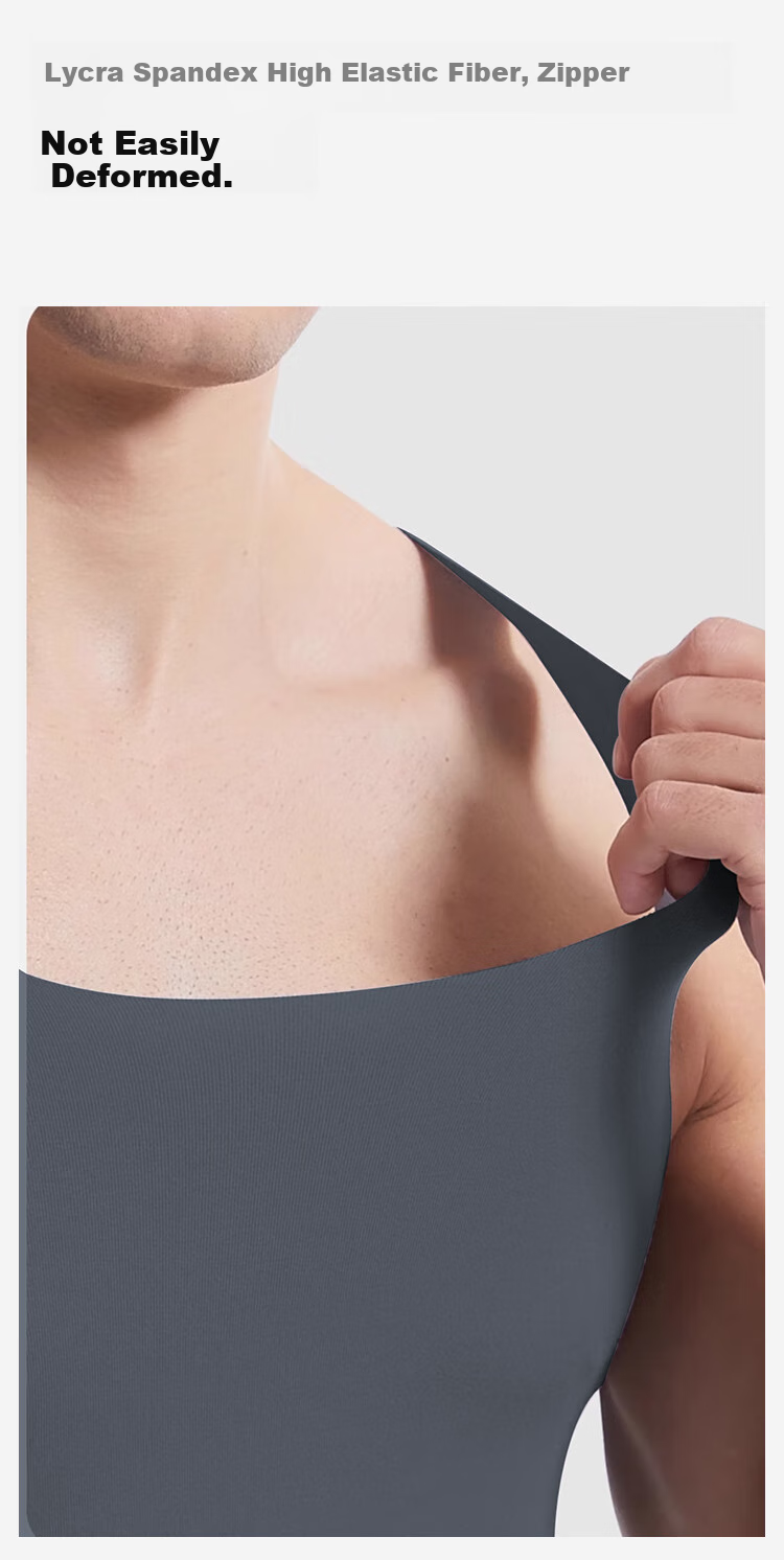 JOAE Ultra-Soft Modal Men's Tank Top, Ice Silk Seamless, Cut-To Sleeveless Undershirt, Breathable High-Elasticity Gray L 9