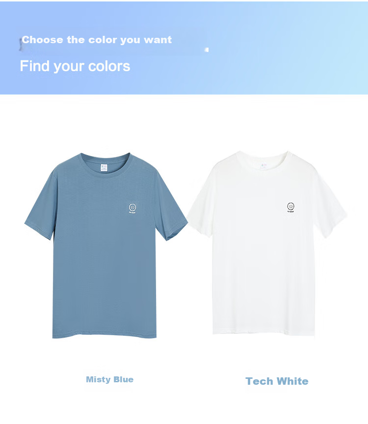 Hodo Men's Summer Pure Cotton Short Sleeve Printed Breathable Base T-Shirt Tech White 180/105 1