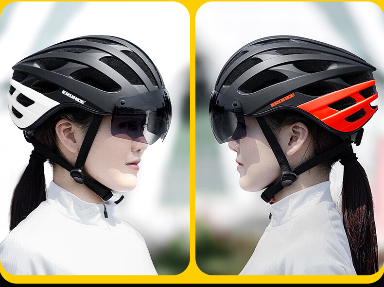 EROADE Bicycle Helmet with Goggles for Mountain Bike, Unisex, Ultra-Lightweight, Breathable, Anti-Fall Cycling Equipment 30
