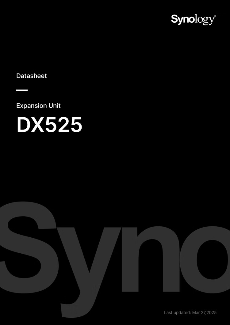 Synology DX525 Five-Bay NAS Network Storage Server Expansion Device Disk Array, Standard Configuration without Disks (Must Be Used with Compatible Host, Please Consult Customer Service) 1