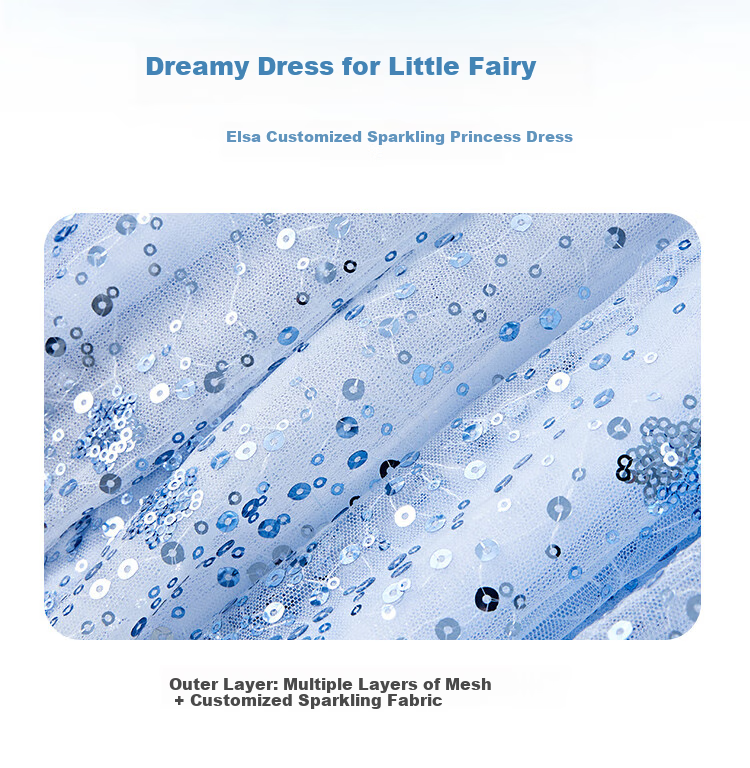 Disney Elsa Princess Dress New Summer 2026 Style Loliita Children's Clothing for Girls 1