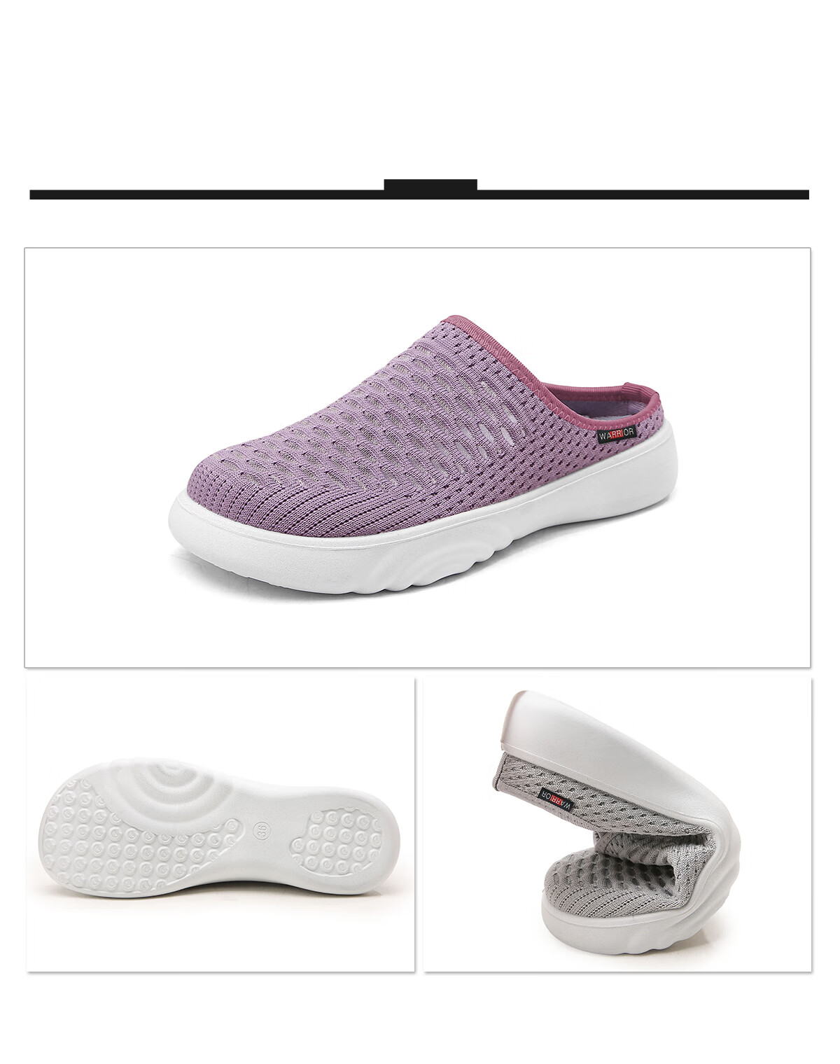 Warrior Old Beijing Cloth Shoes Summer Slip-On Non-Slip Soft Sole Elderly Women's New Outdoor Mom Sandals 1757 Dark Purple Size 37 19