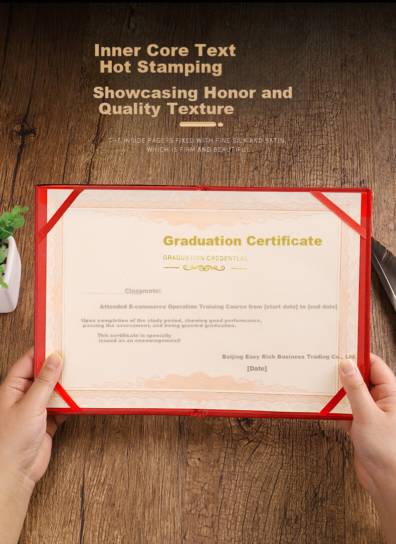 Elifo Custom Graduation Certificate Cover Pages, Large Size 12K Customized for 10 Books, 12K 10-Book Set (Including 15 Inner Pages) 11
