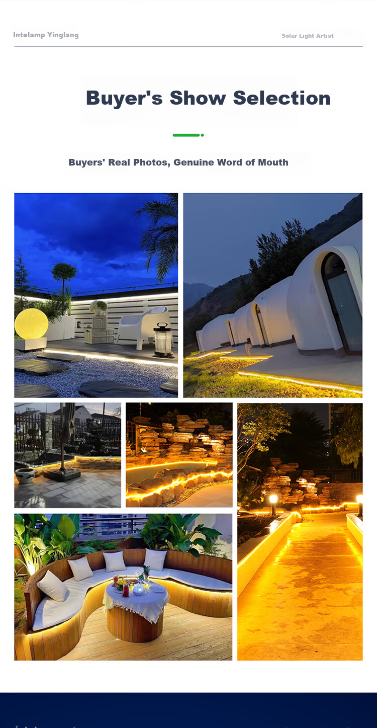 Intelamp Solar Outdoor Waterproof String Lights, Garden Landscape Lighting, Warm Light Ambiance Decorative Lights, Automatic On at Night 2
