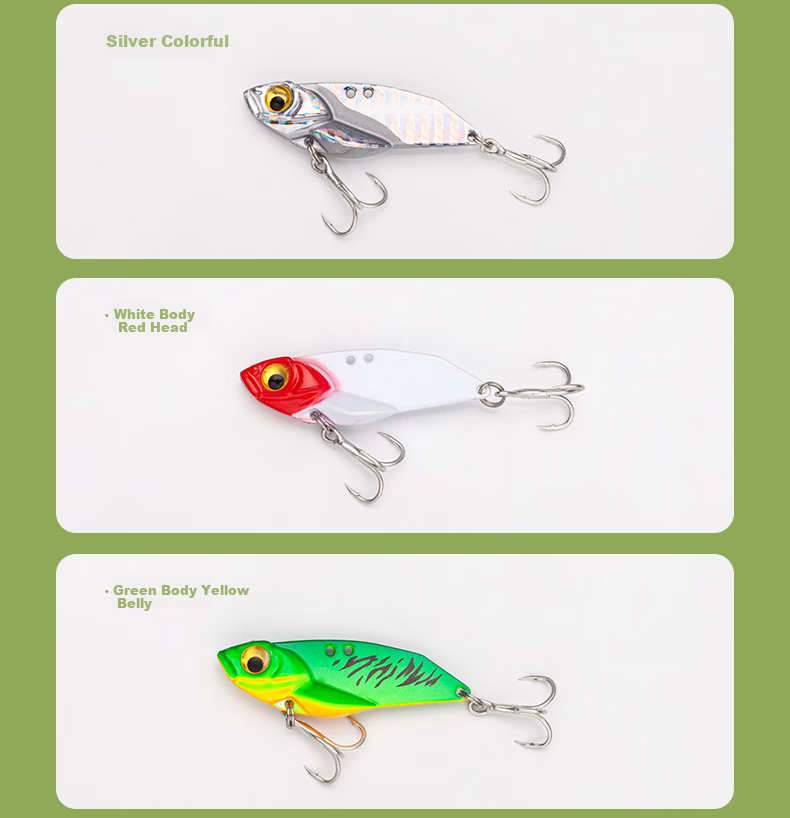 Weilianmeng 7g 6-Pack Tianhe Metal VIB Vibrating Swim Bait Long-Distance Casting Spoon Bass Artificial Bait for Freshwater And Saltwater Fishing Lure Fishing Tackle Accessories 8