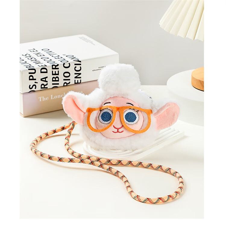 Disney Mayor Sheep Plush Cartoon Earphone Bag Coin Purse Phone Crossbody Strap Lanyard 9