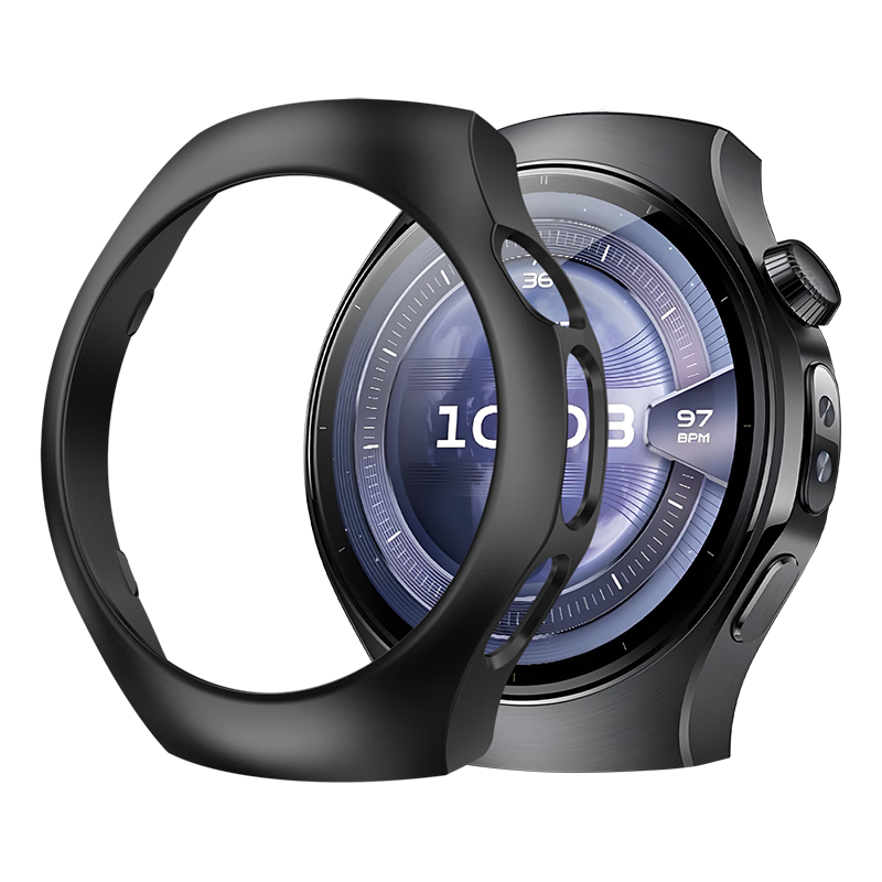 Weiqiantu Compatible with Huawei WATCH 5 Protective Case, HUAWEI WATCH 5 46mm Protective Cover, Watch Protective Hollow Cover, 46mm Black 1
