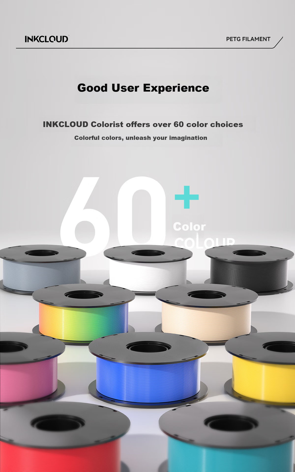 INKCLOUD 3D Printing Consumables, PETG Suitable for Tuozhu/Chuangxiang Sanwei/Aileku/Zongwei Lifang/Jiguang Erwa 3D Printer Filament, Black, 1kg 8