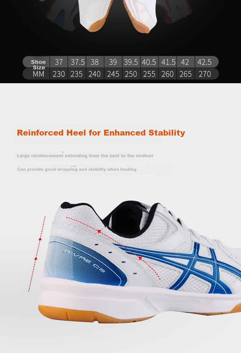 Asics Table Tennis Shoes Badminton Shoes Indoor Comprehensive Zhu Lu Series 1053A034 1053A034-106 37 9