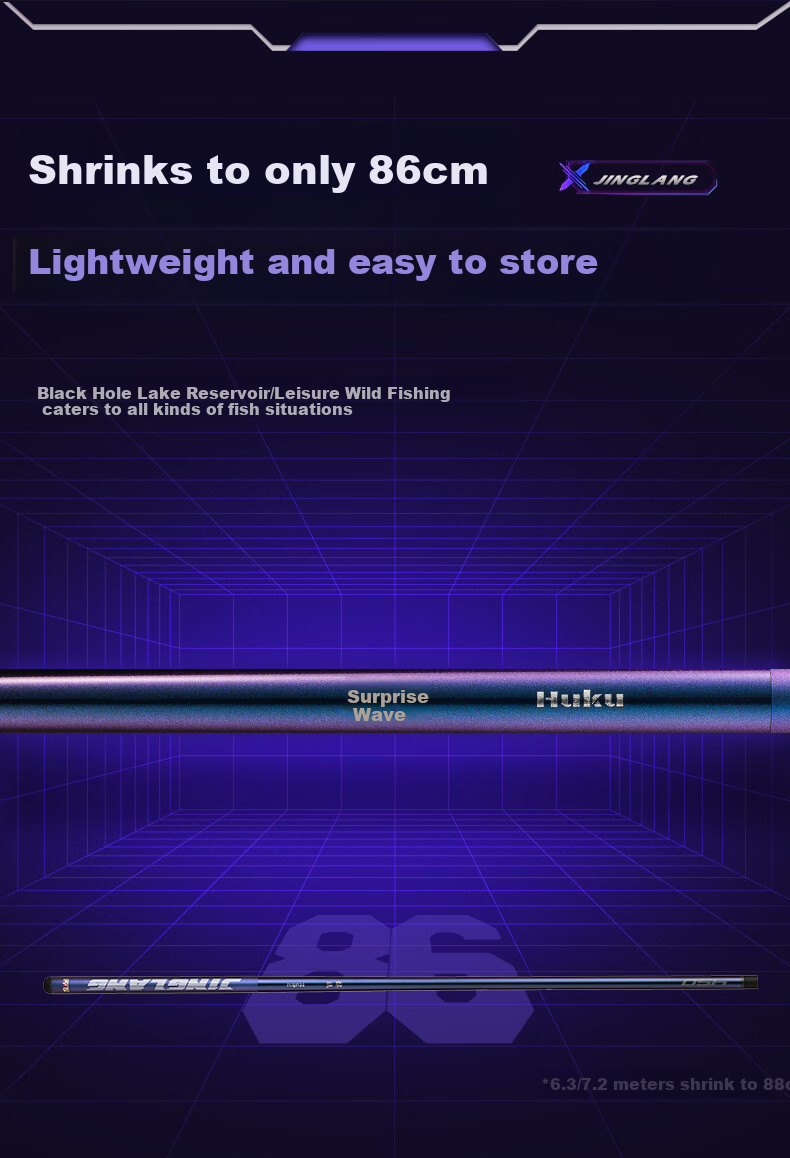 Jinglang 3.6-Meter Fishing Rod, Portable Short Section Stream Rod, 19 Sections 6H Lake And Reservoir Fishing Rod, Versatile Big Fish Fishing Pole, Fishing Tackle 8