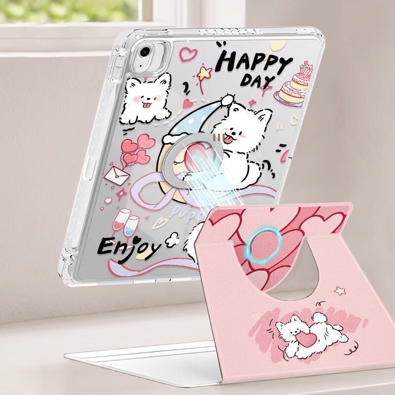 Asiwa IPad Air 11 Case Compatible with M4 Chip, 2026 Air 7/6 Protective Cover with Detachable Magnetic Design, Pencil Holder, 360-Degree Rotation, Horizontal And Vertical Support, High Transparency, Anti-Bend, Shockproof