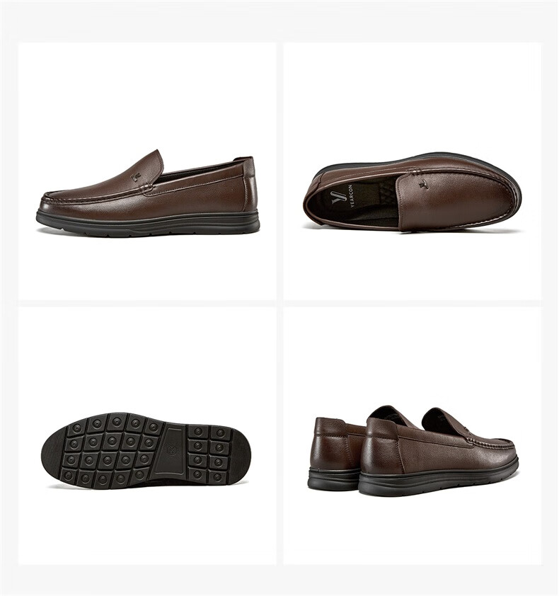 Eierkang Men's Business Casual Slip-On Leather Loafers Comfortable Driving Shoes 97150W Black Size 40 12
