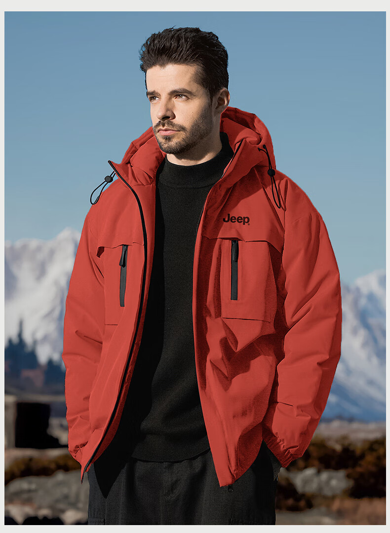 JEEP Men's Casual Thickened Warm Cotton Padded Jacket Winter 2025 New Graphene Windproof Cotton Coat 12
