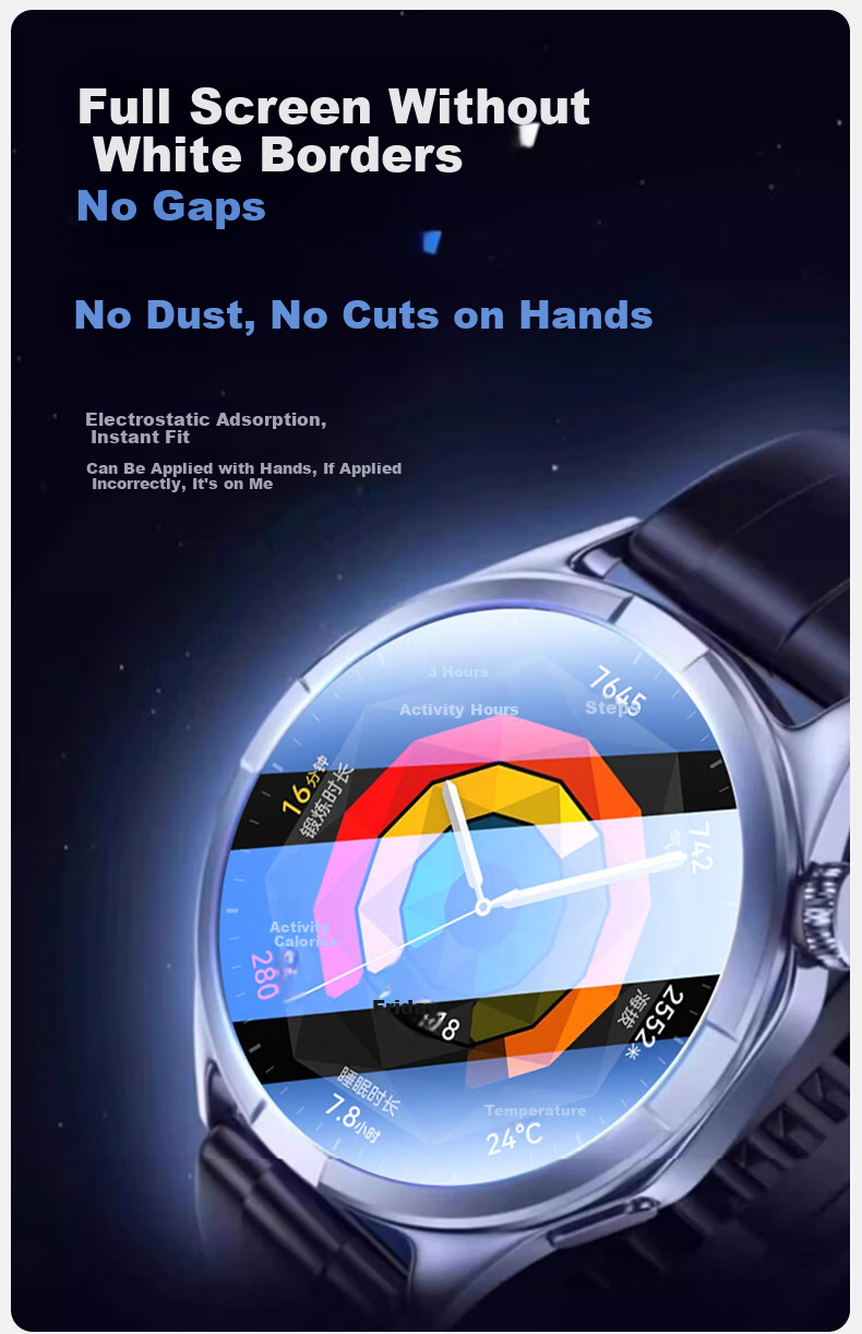 KOVOL [3-Pack] Tempered Glass Screen Protector for Huawei WATCH GT6, Compatible with Huawei GT5 Watch, Anti-Scratch, Shockproof, Wear-Resistant, Full Coverage, Ultra-High Definition Glass Film, 41mm 6