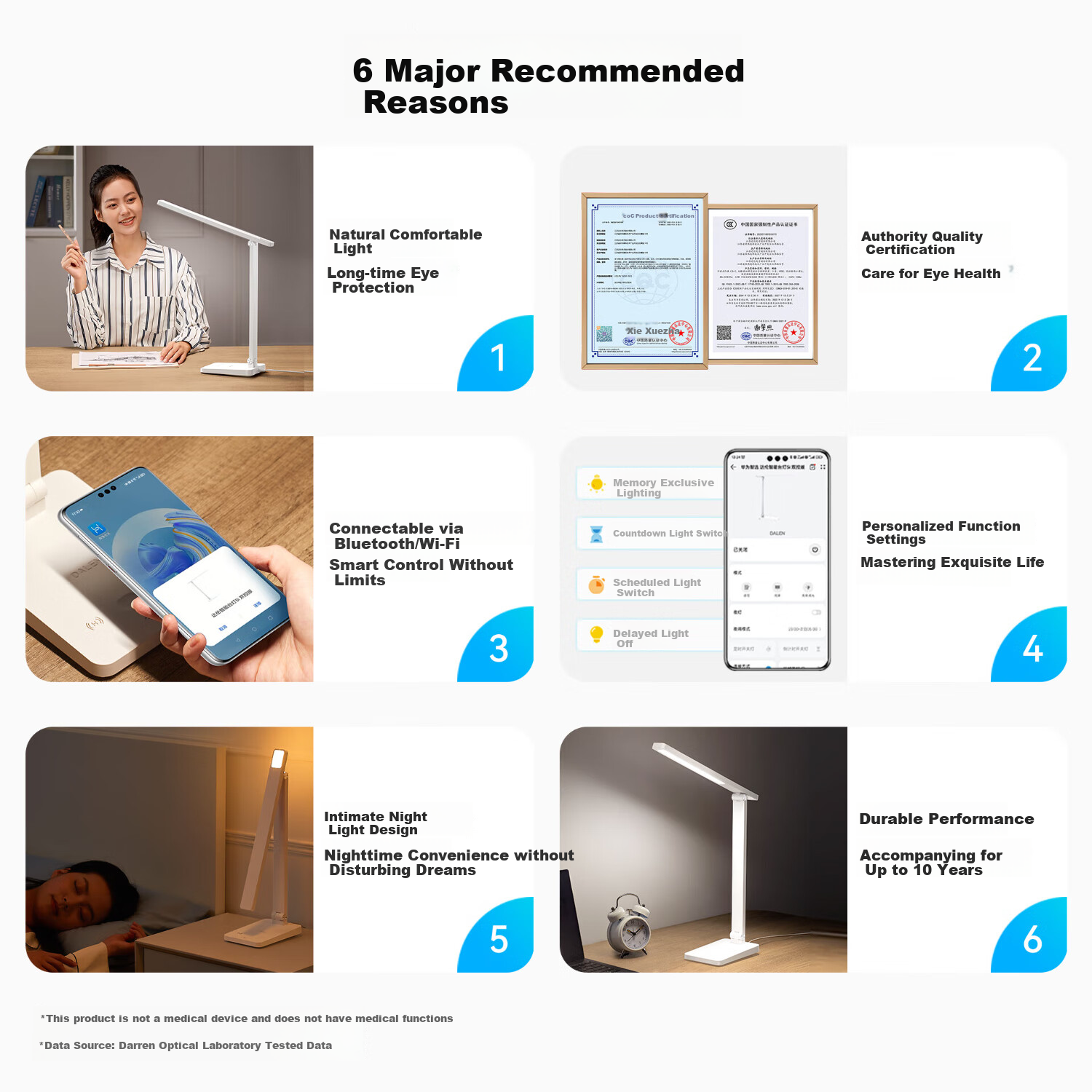 Hongmengzhixuan Dalun Eye-Protection Study Desk Lamp AAAA Grade Dorm Bedside Smart Eye-Care Lamp with WiFi And Bluetooth Dual Control