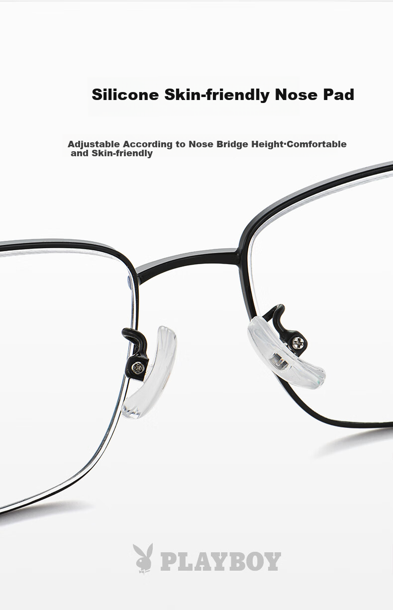 PLAYBOY PLAYBOY 2025 High-Definition Anti-Blue Light Reading Glasses for Men, Ultra-Light 18010 Silver, 150 Degrees, Qixi Festival 10