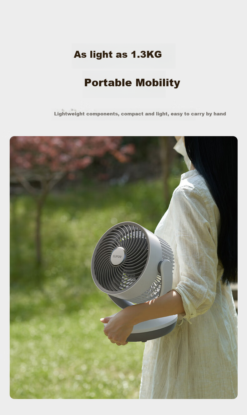 SUPOR [High Cost-Performance] Air Circulation Fan, Electric Fan for Home Use, Floor Fan, Desktop Standing Fan, Bedroom Living Room Detachable Washable Oscillating Fan, Air Conditioner Companion EFC-118A 13