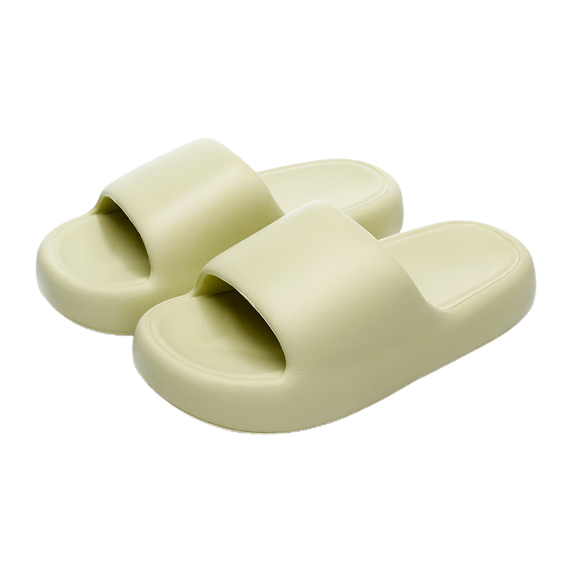 GUOLUOFEI Slip-On EVA Slippers for Men And Women, Summer Bathroom Shower Large Size Non-Slip Men's Sandals, White, Size 38-39